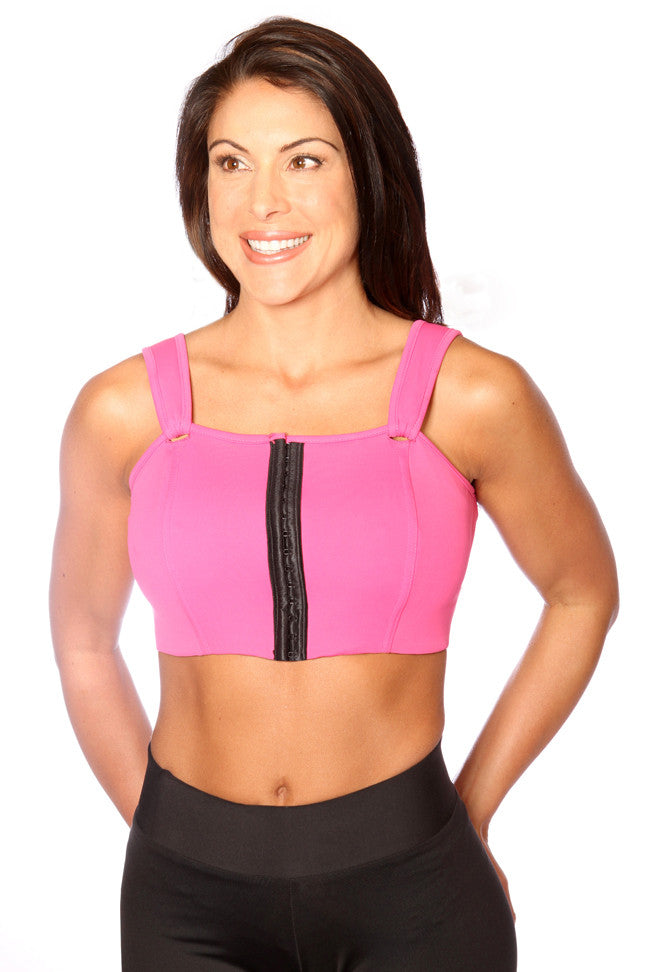 The Melissa Hot Pink Adjustable Compression Sports Bra – BAROLA